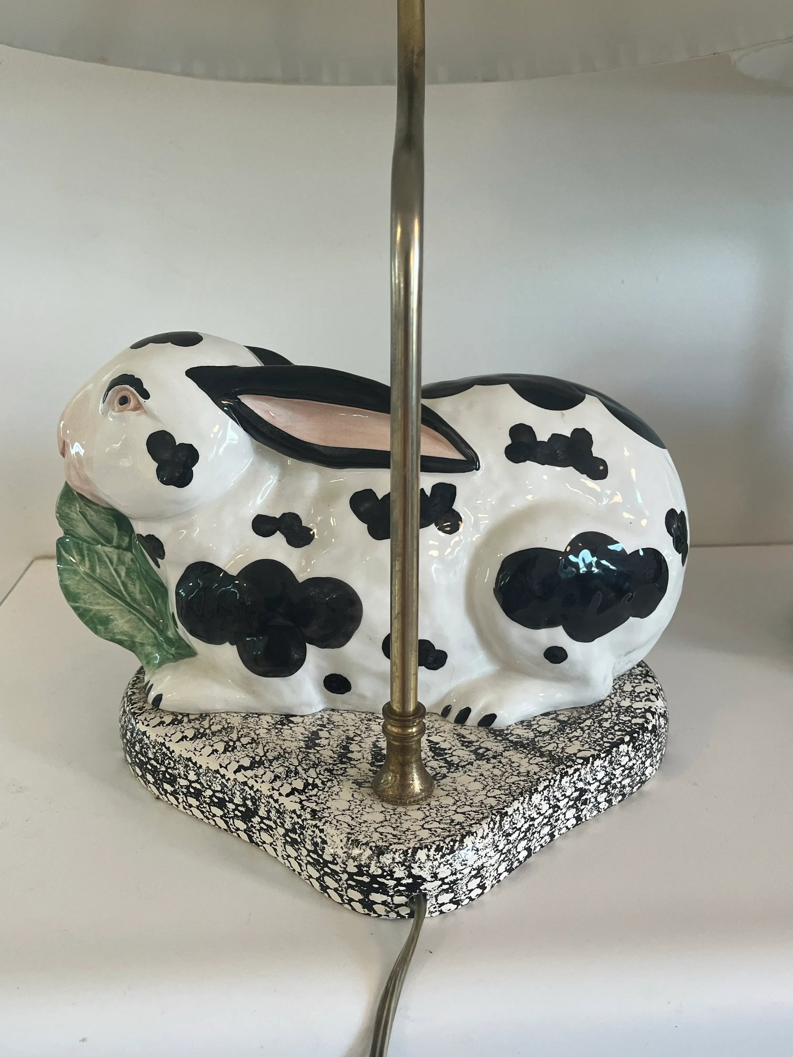 Pair of Chelsea House Porcelain Rabbits Mounted as Lamps With Finials & Shades - 5