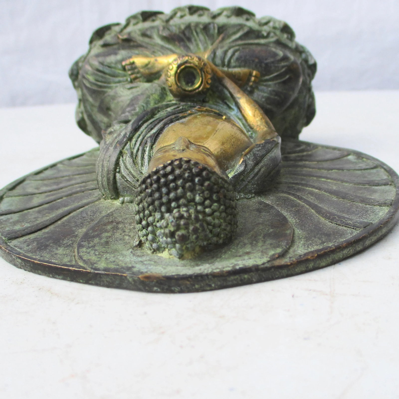 Vintage Bronze Chinese Buddha Figurine - 6