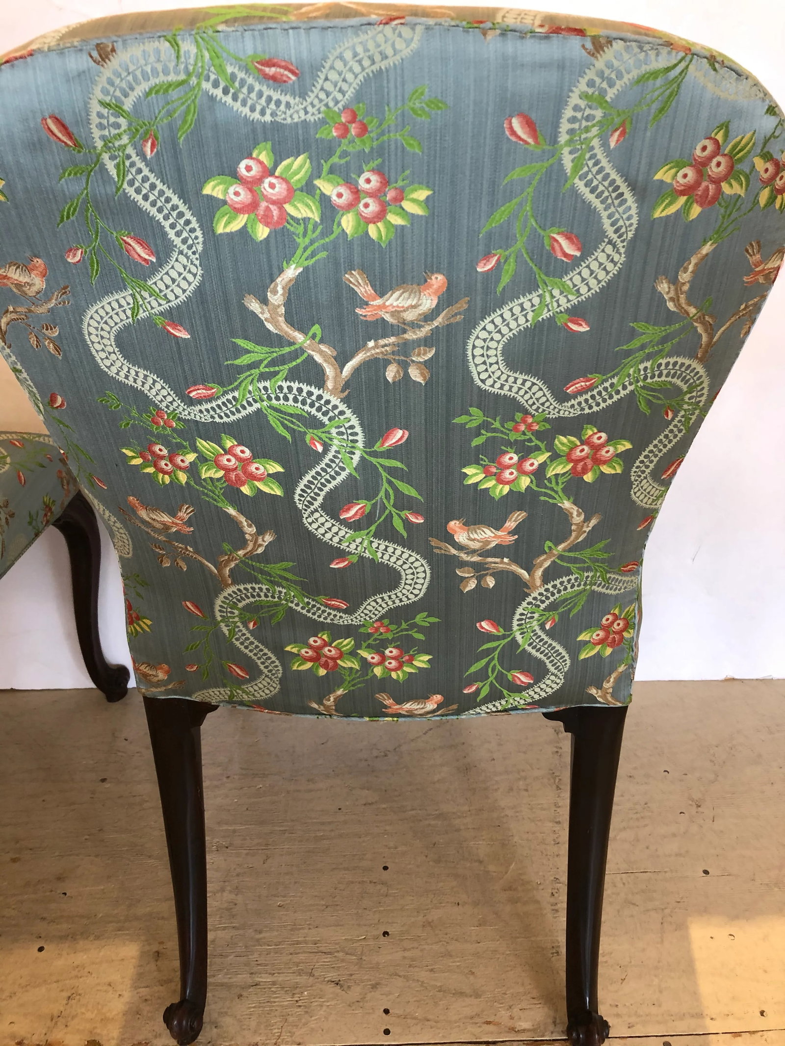 18th Century Georgian Side Chairs Dressed Up in Scalamandre Upholstery -A Pair - 10