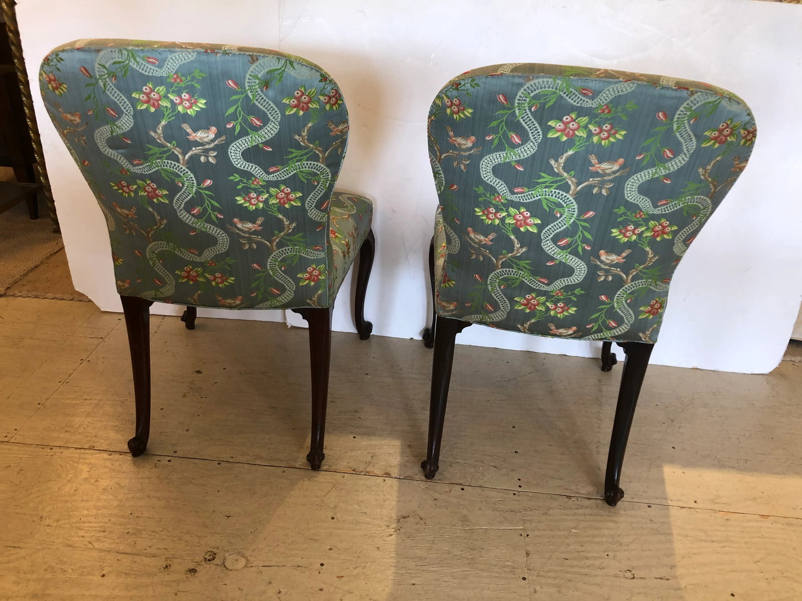 18th Century Georgian Side Chairs Dressed Up in Scalamandre Upholstery -A Pair - 11