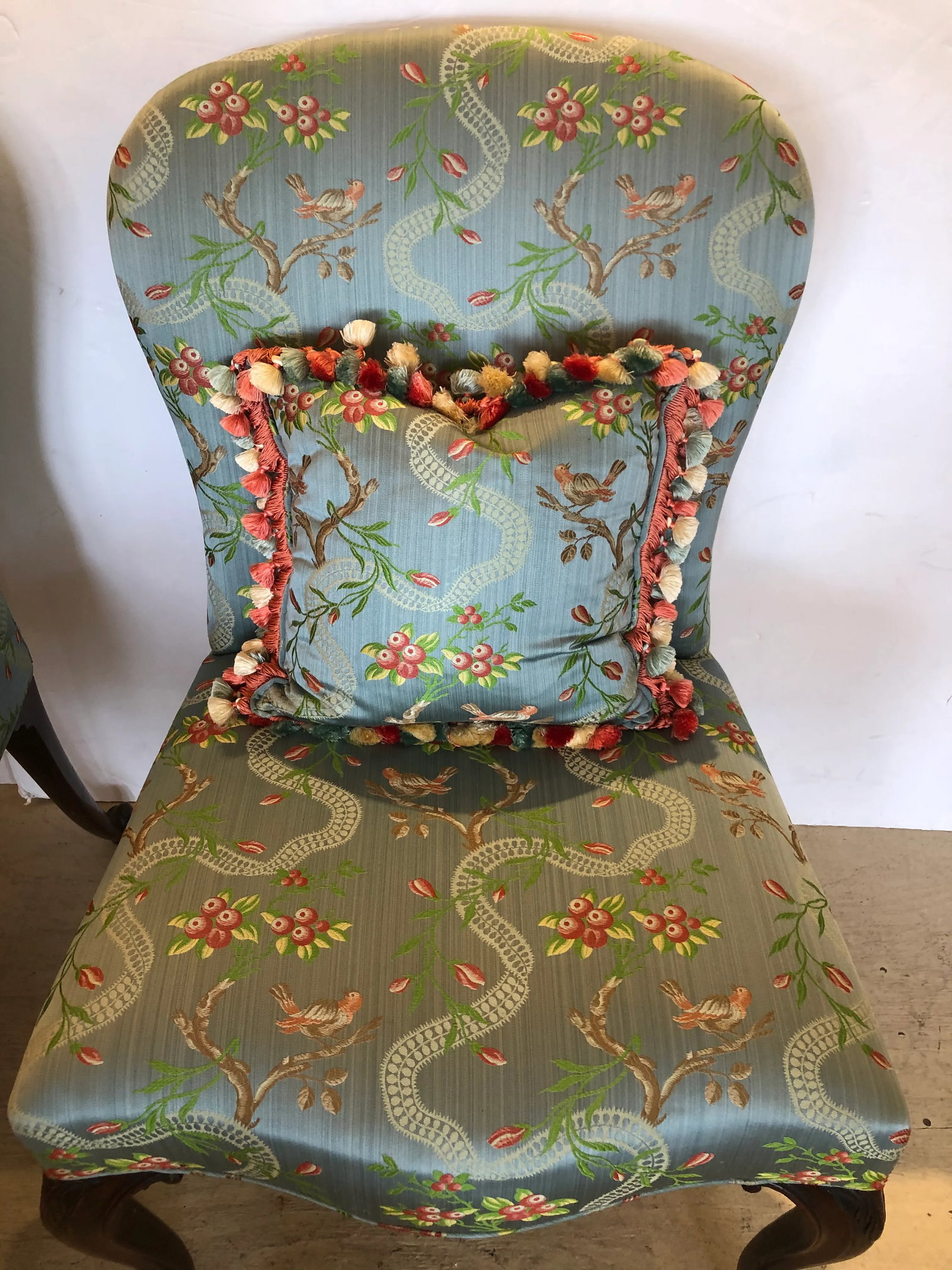 18th Century Georgian Side Chairs Dressed Up in Scalamandre Upholstery -A Pair - 12
