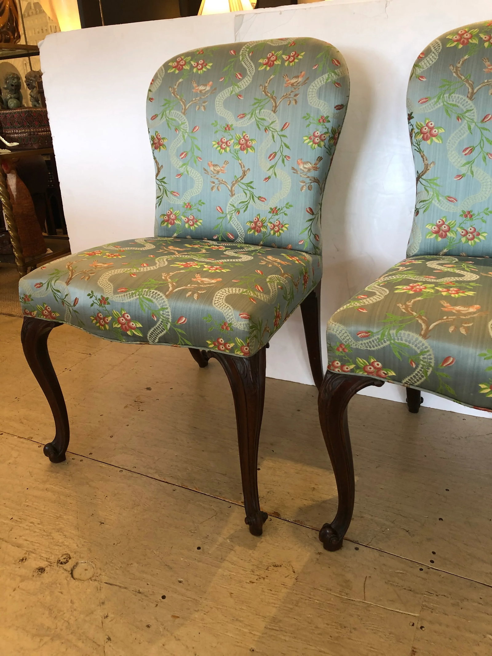 18th Century Georgian Side Chairs Dressed Up in Scalamandre Upholstery -A Pair - 2