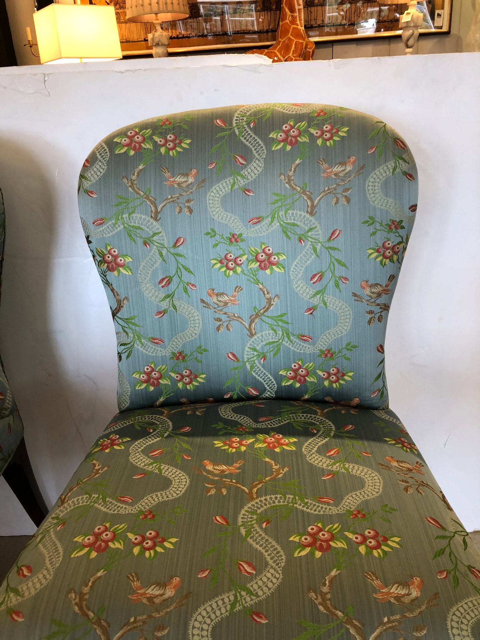 18th Century Georgian Side Chairs Dressed Up in Scalamandre Upholstery -A Pair - 7
