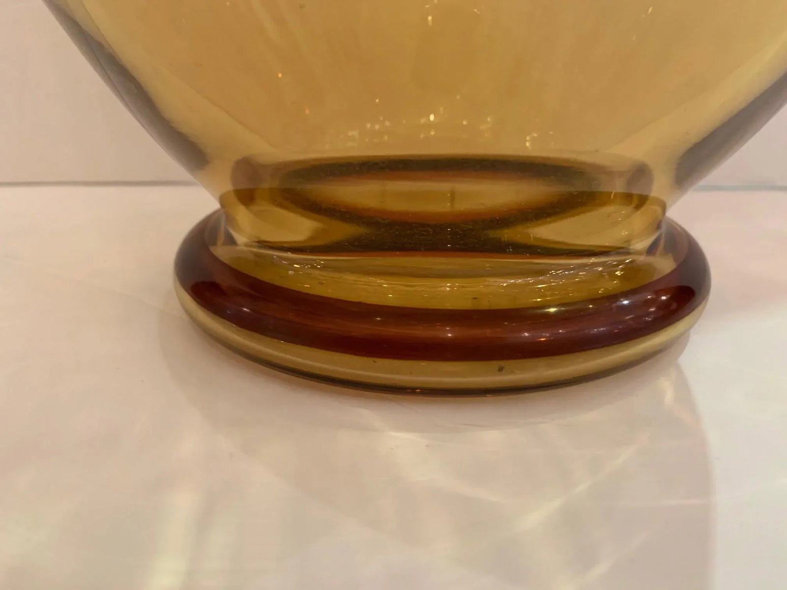 Amber Glass Vase With Hand Painted Figural Decoration - 6