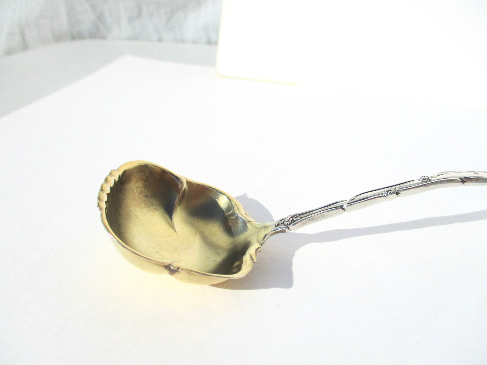Sterling Silver Ladle With Vermeil Bow Towle Silversmiths Ca.1892 - 2