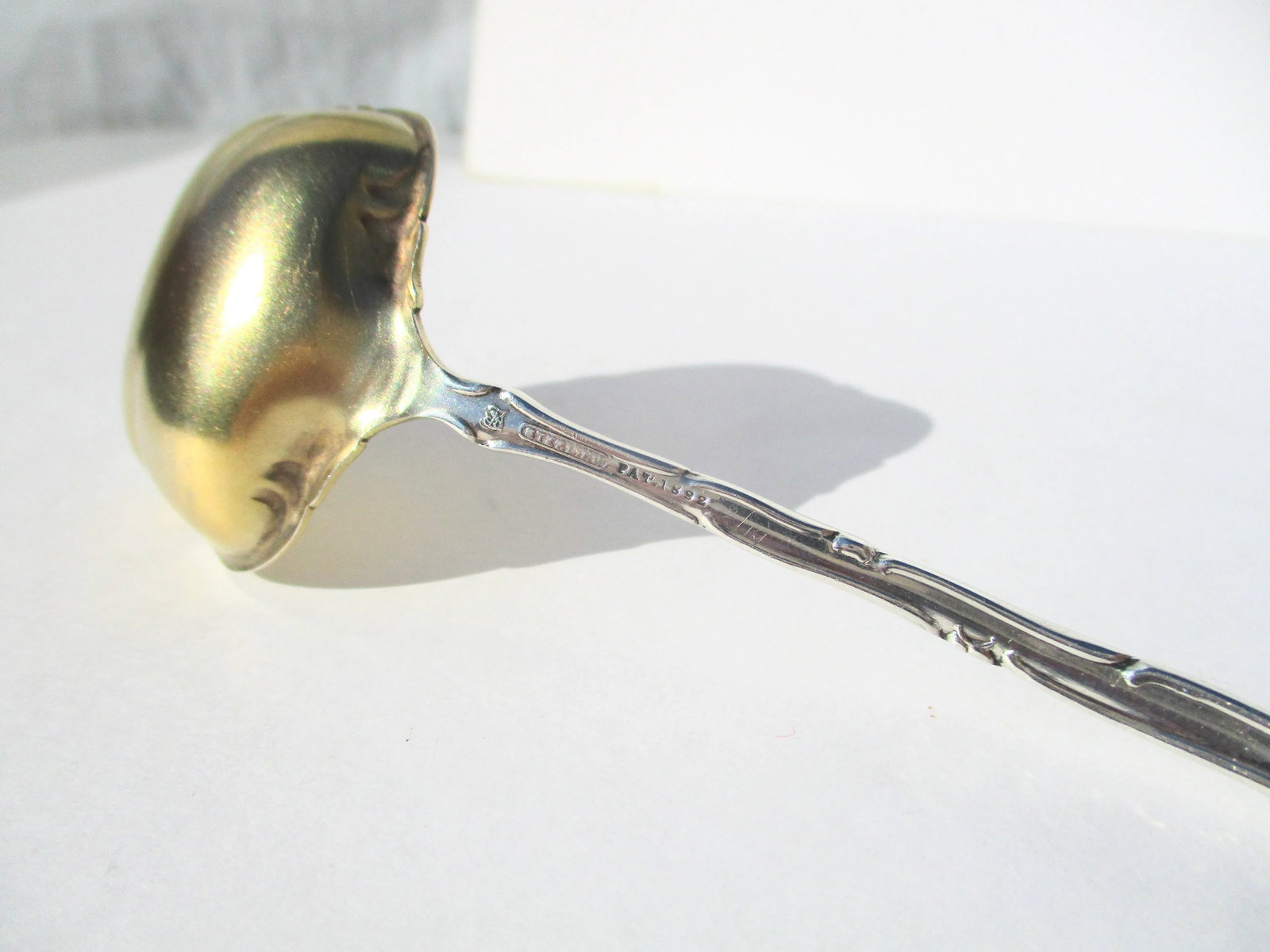 Sterling Silver Ladle With Vermeil Bow Towle Silversmiths Ca.1892 - 4
