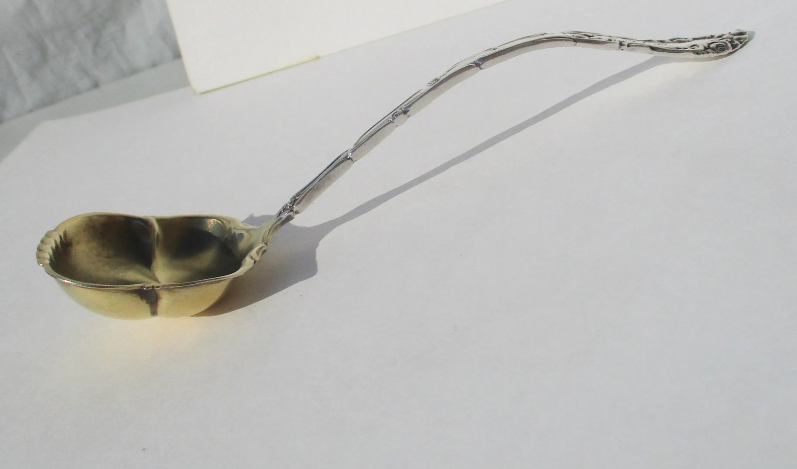 Sterling Silver Ladle With Vermeil Bow Towle Silversmiths Ca.1892 - 6