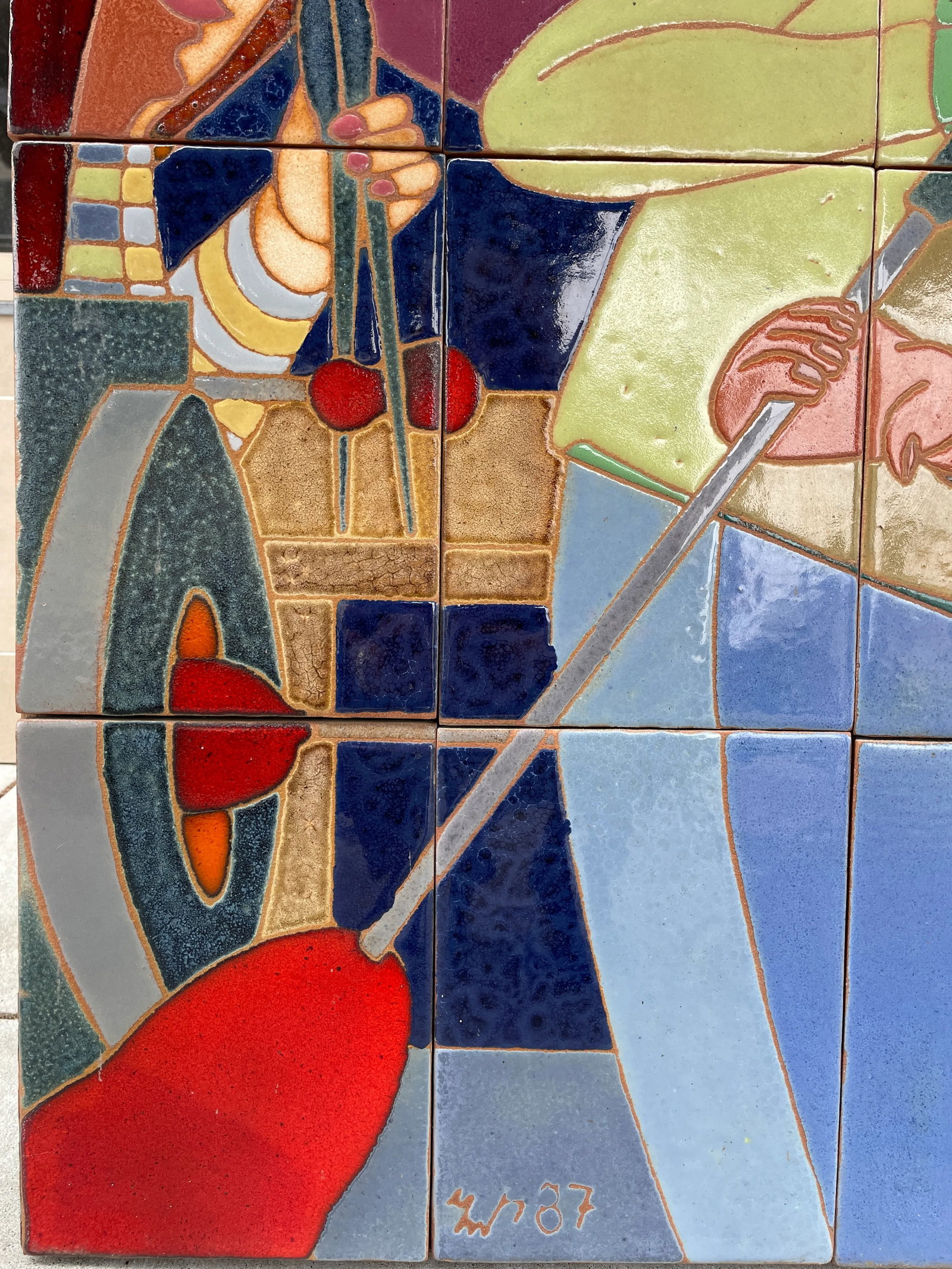 1990s "The Glassblowers" Ceramic Mosaic by Guillermo Wagner Granizo - 7
