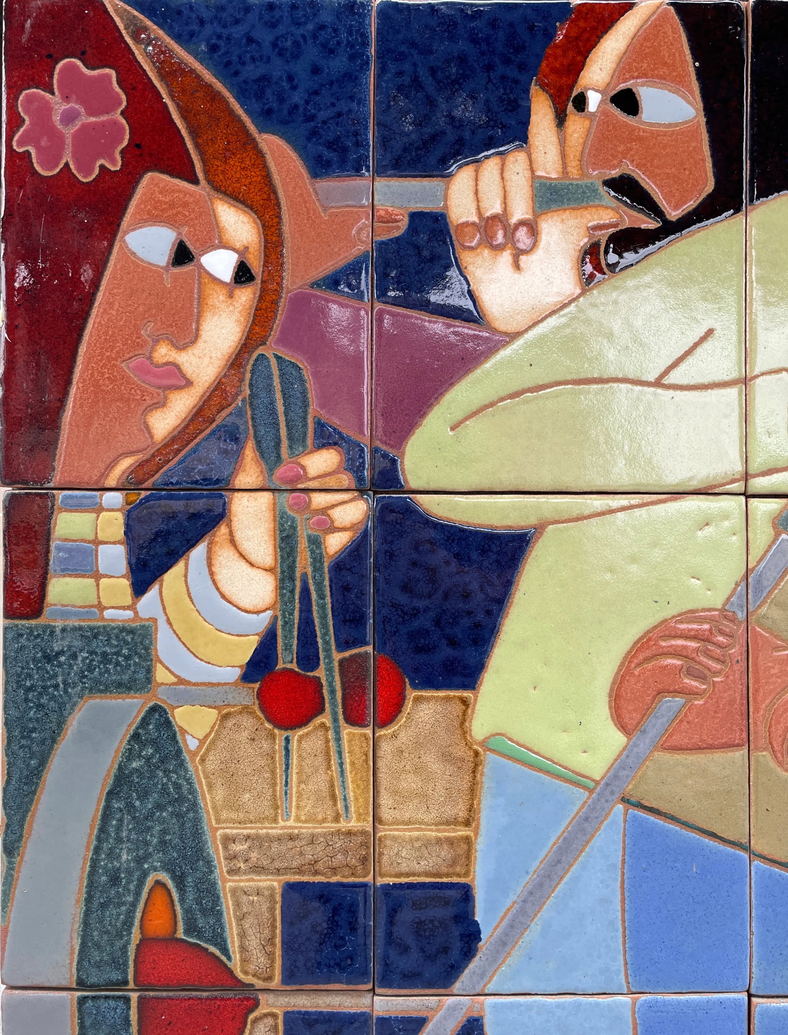 1990s "The Glassblowers" Ceramic Mosaic by Guillermo Wagner Granizo - 8