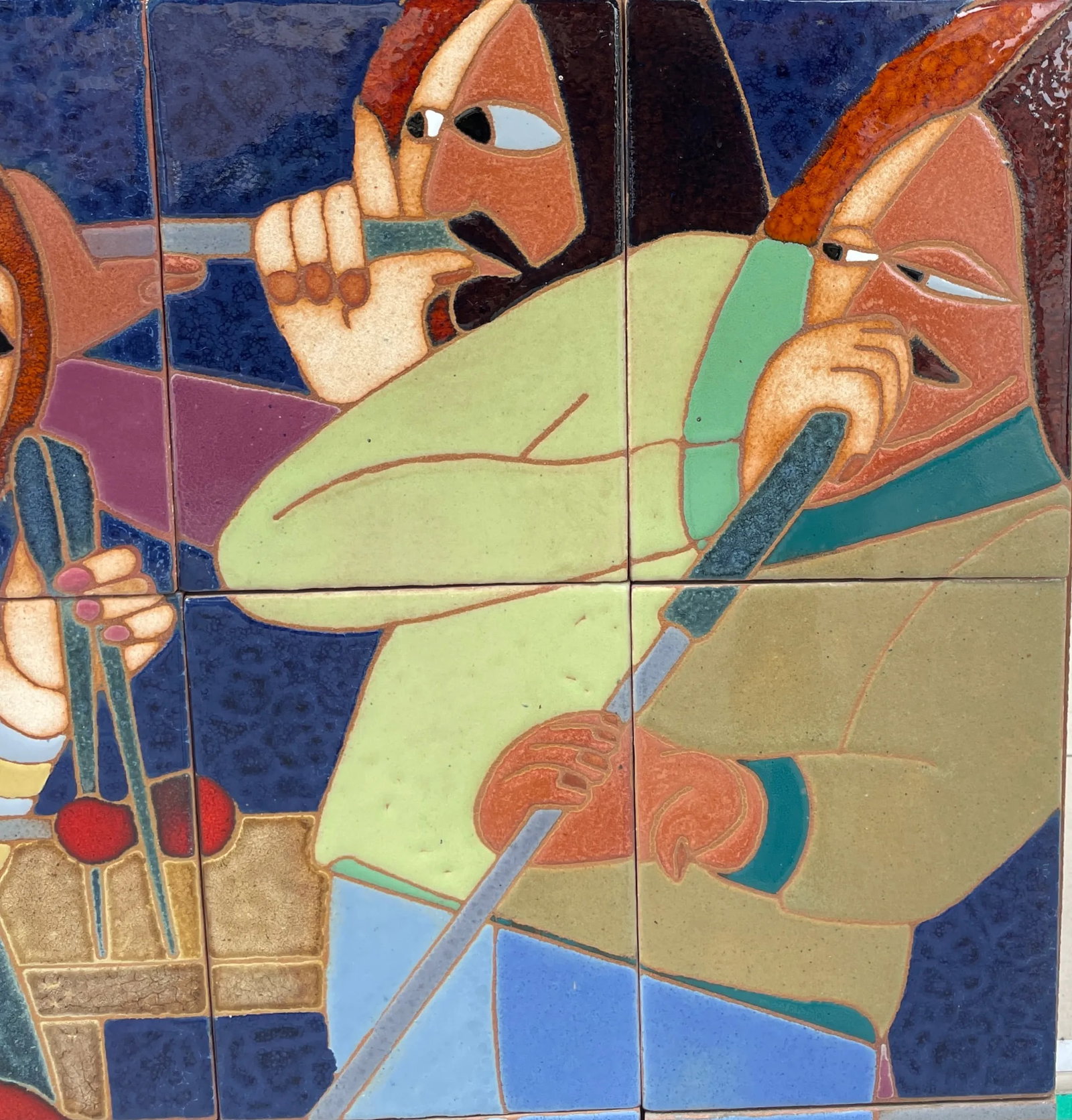 1990s "The Glassblowers" Ceramic Mosaic by Guillermo Wagner Granizo - 9