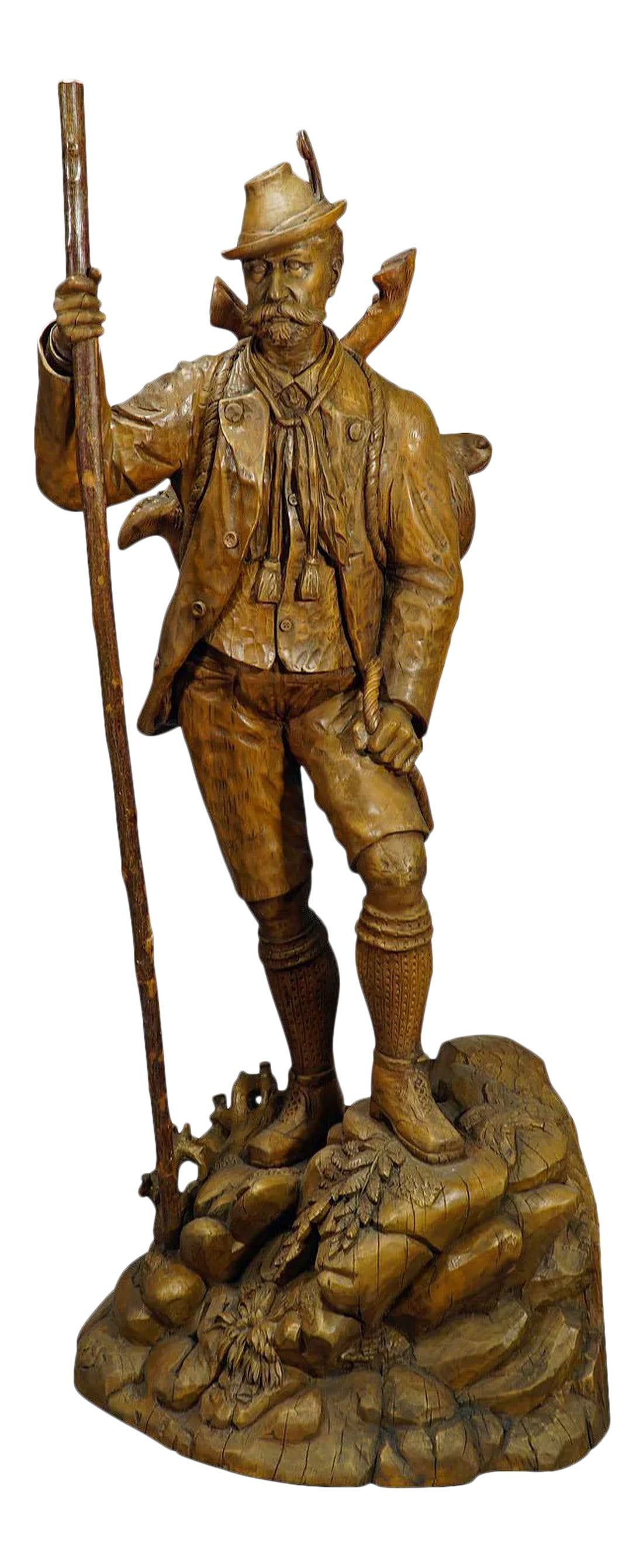 A Large Black Forest Poacher With Chamois Height 54' Inches (1 of 13)