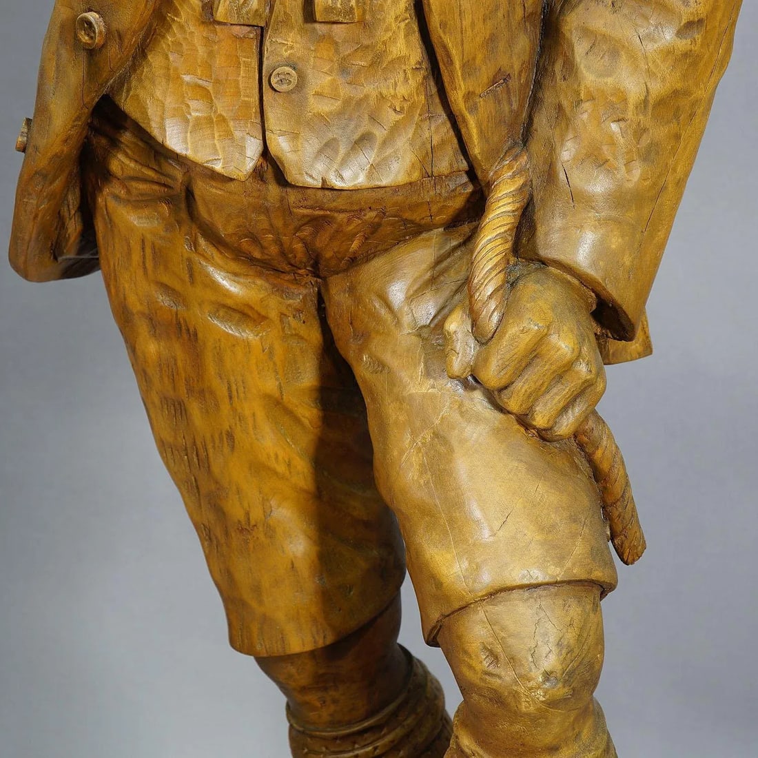 A Large Black Forest Poacher With Chamois Height 54' Inches - 7