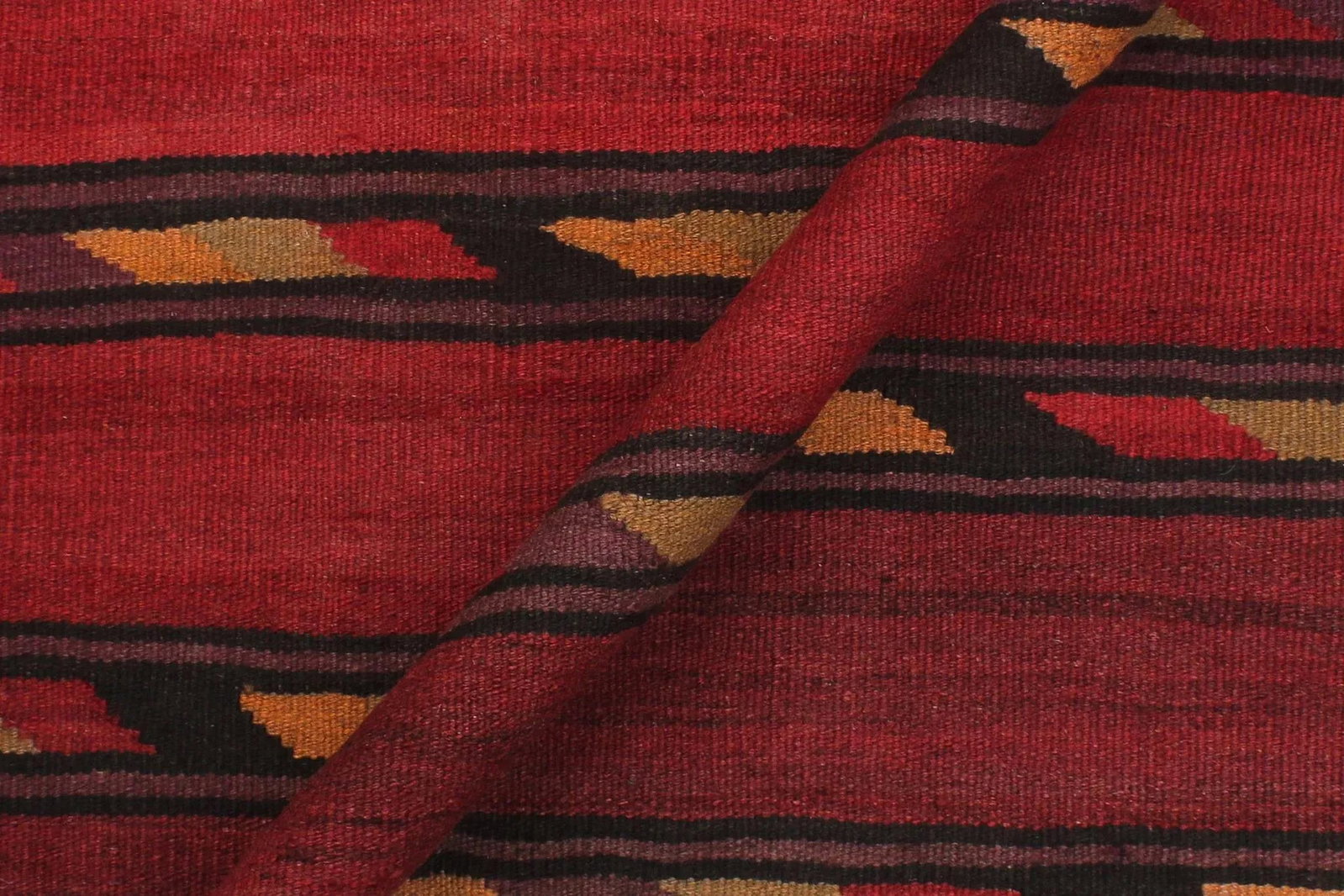 1960s Turkish Tribal Antique Kilim Red Blue Hand-Woven Area Rug - 5