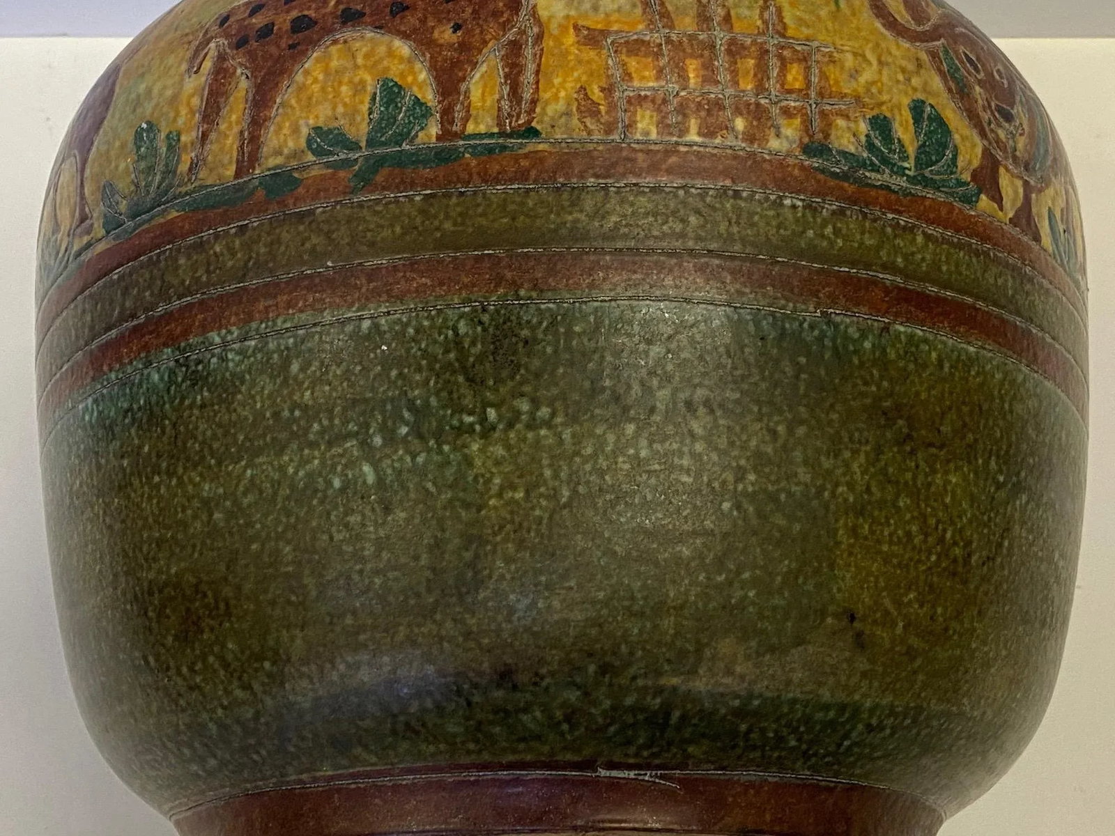 Largely Incised Italian Pottery Vase - 2