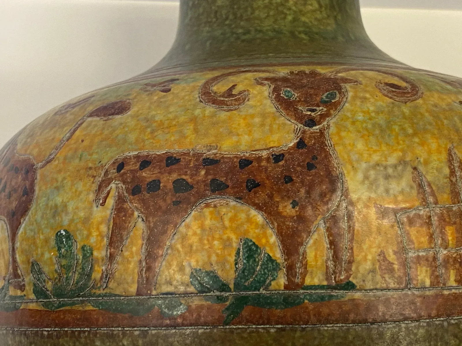 Largely Incised Italian Pottery Vase - 3