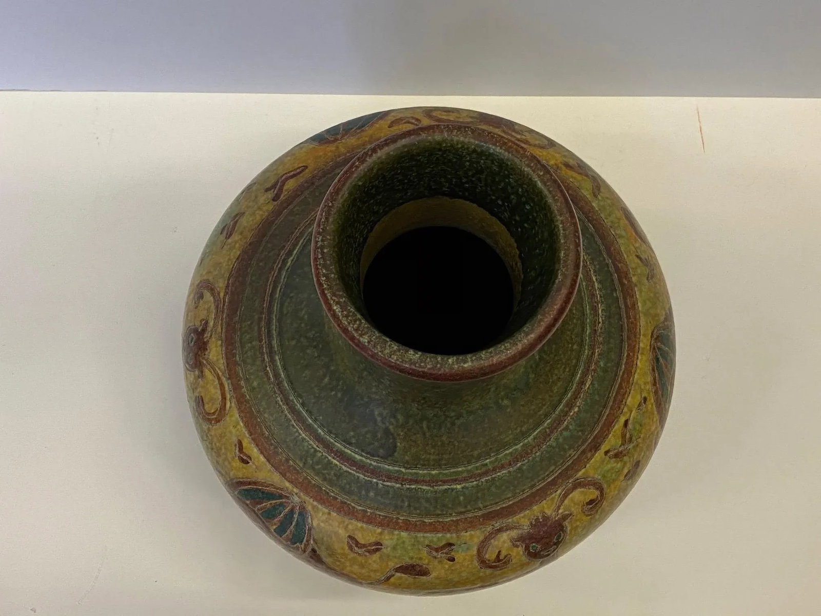 Largely Incised Italian Pottery Vase - 6