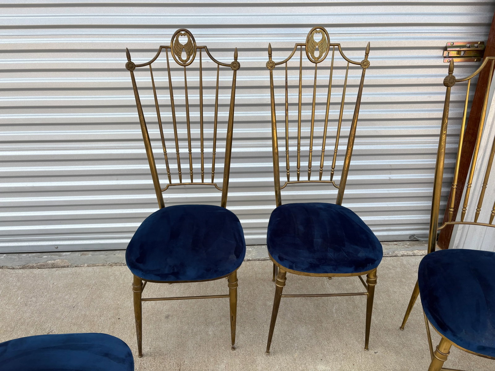 1960s Set of 4 Italian Brass Chiavari Chairs - 10