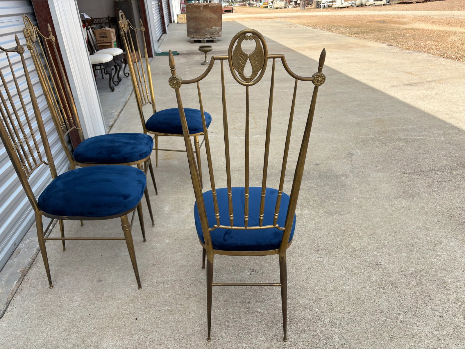 1960s Set of 4 Italian Brass Chiavari Chairs - 11