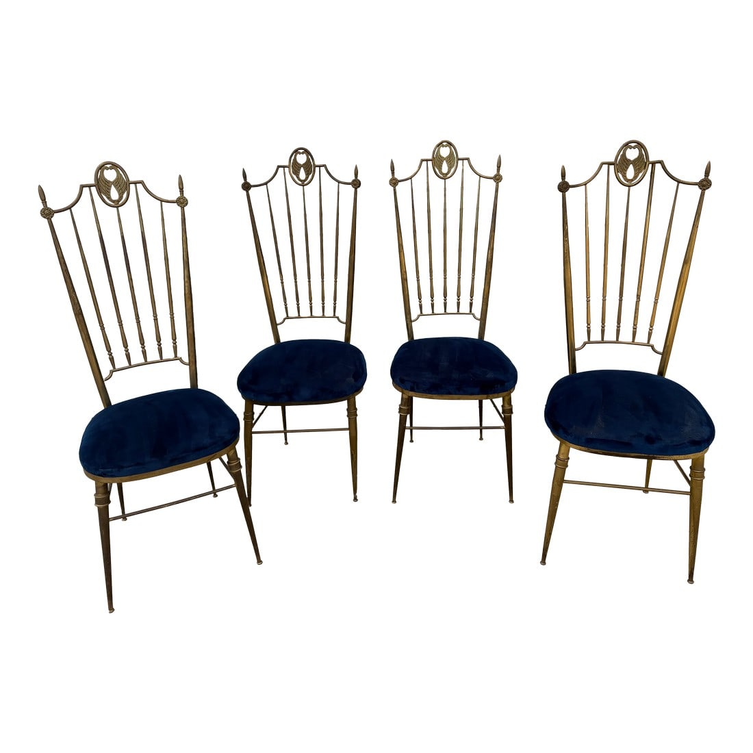 1960s Set of 4 Italian Brass Chiavari Chairs (1 of 11)