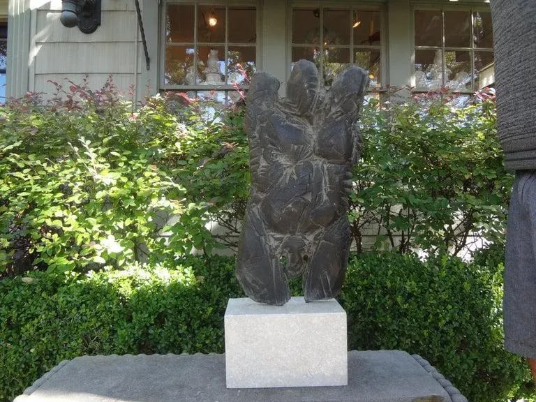Giacometti Inspired Abstract Male Torso Bronze Sculpture on Marble Base - 2