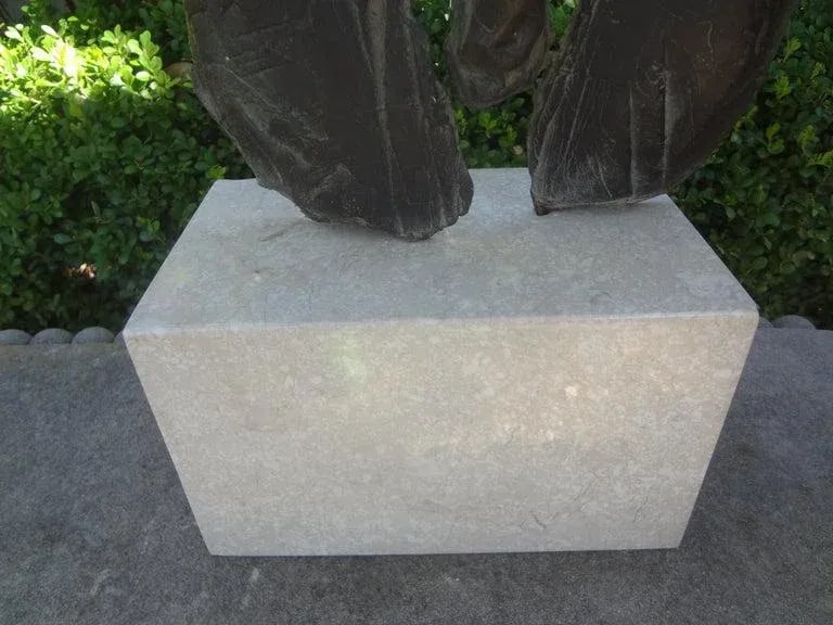 Giacometti Inspired Abstract Male Torso Bronze Sculpture on Marble Base - 3