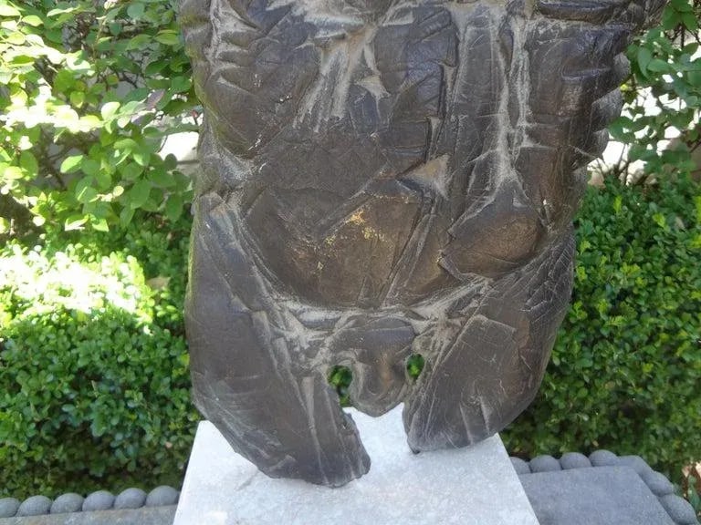 Giacometti Inspired Abstract Male Torso Bronze Sculpture on Marble Base - 5