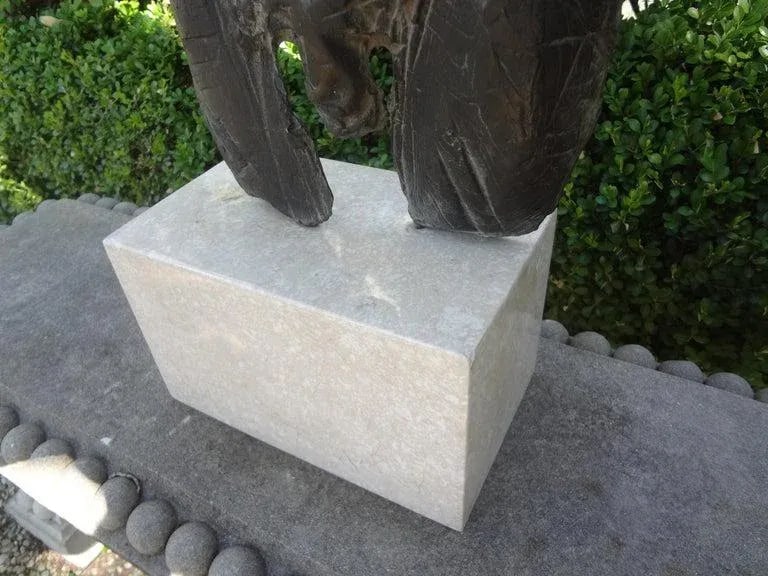 Giacometti Inspired Abstract Male Torso Bronze Sculpture on Marble Base - 8