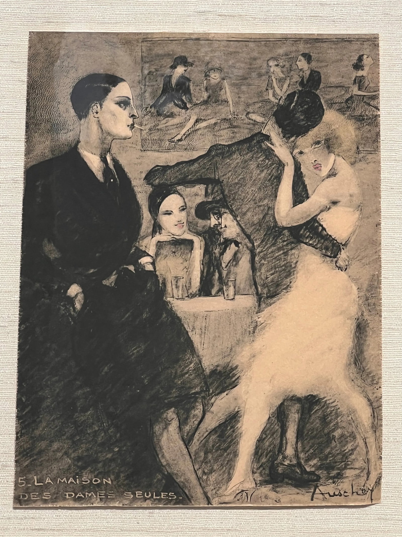 French Pochoir Lithograph "La Maison Des Dames Seules" by Jean Auscher, Circa 1925 - 10