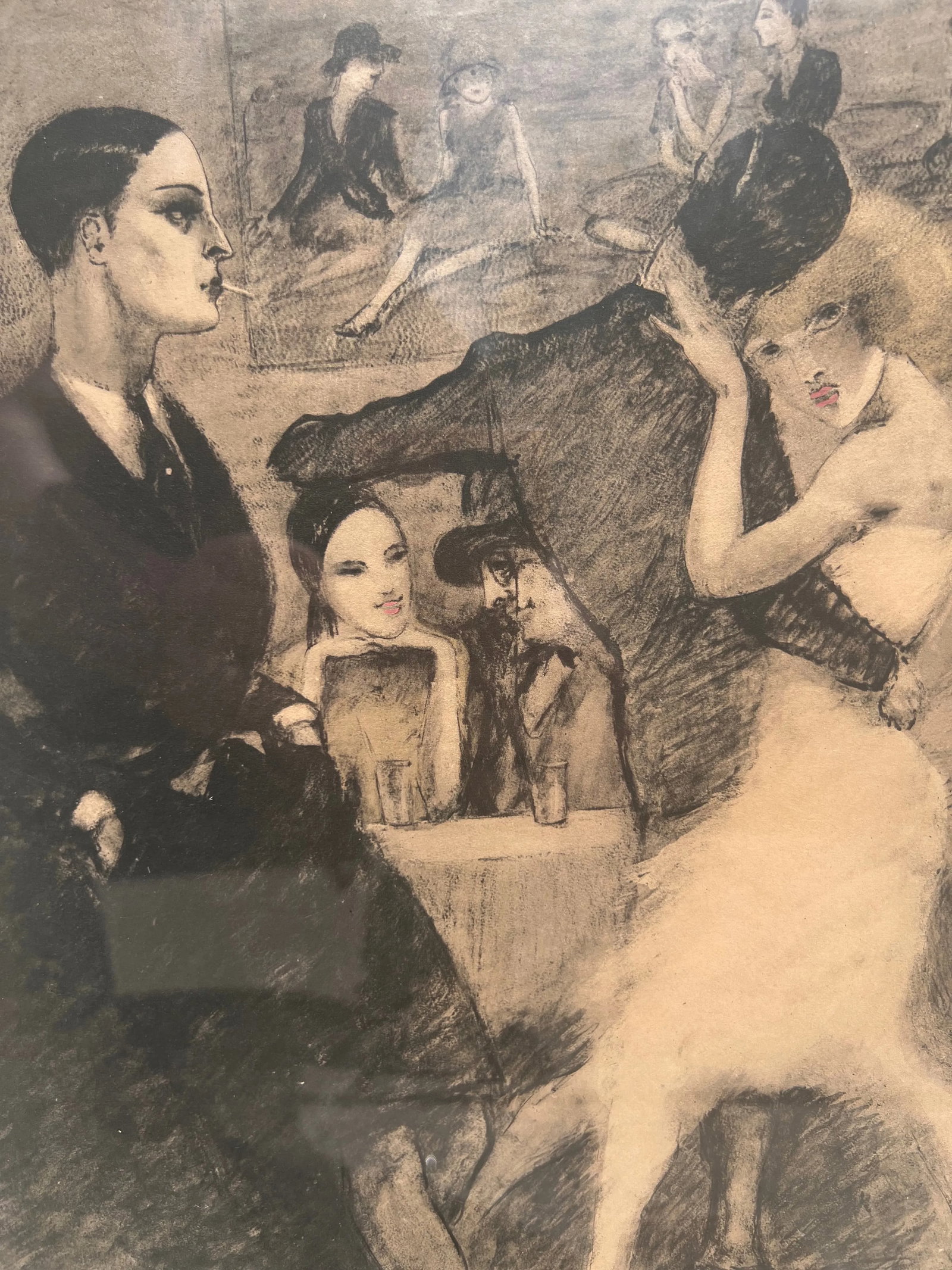 French Pochoir Lithograph "La Maison Des Dames Seules" by Jean Auscher, Circa 1925 - 9
