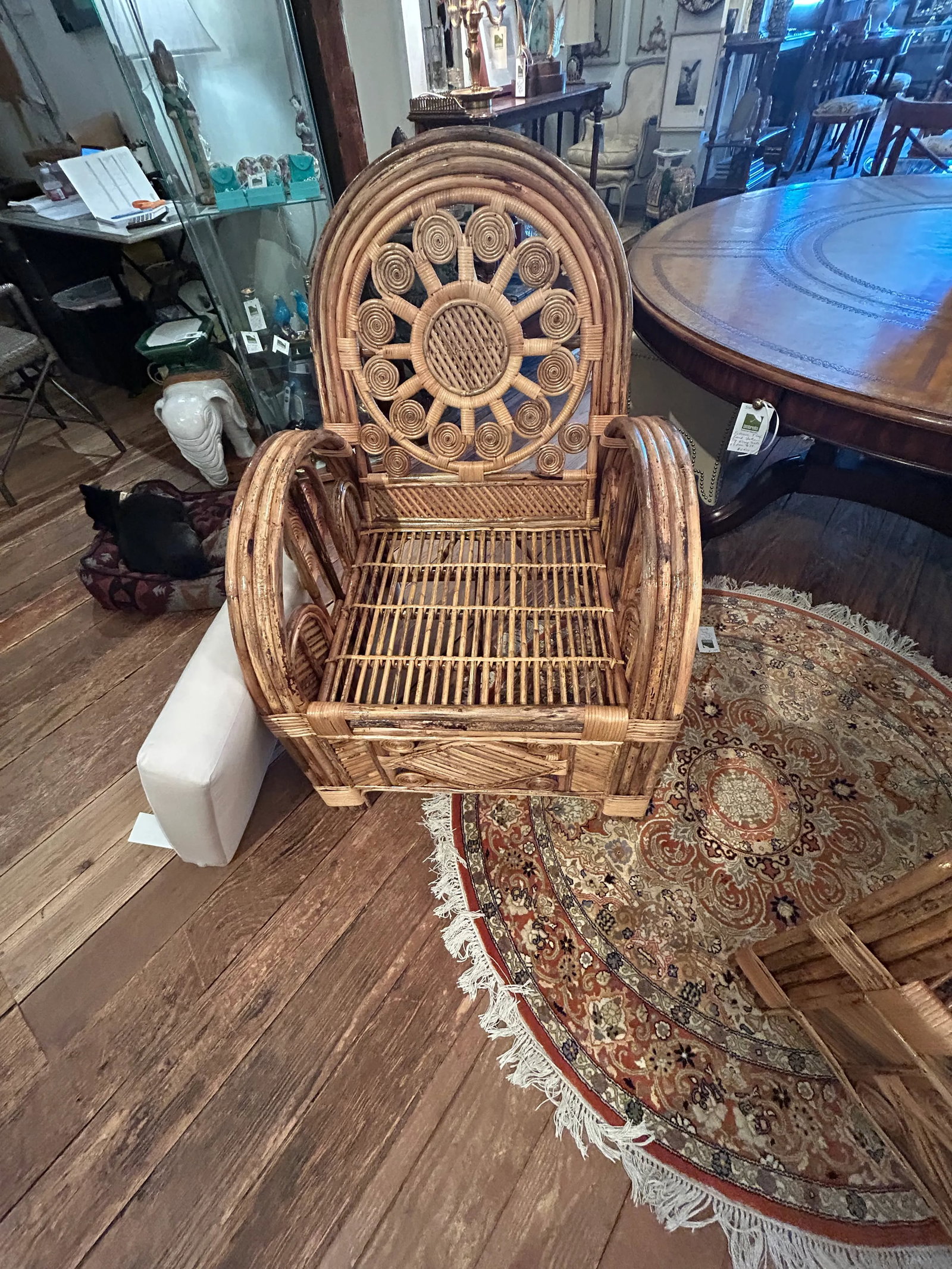 Large Lacquered Rattan & Bamboo Club Chairs -a Pair - 9