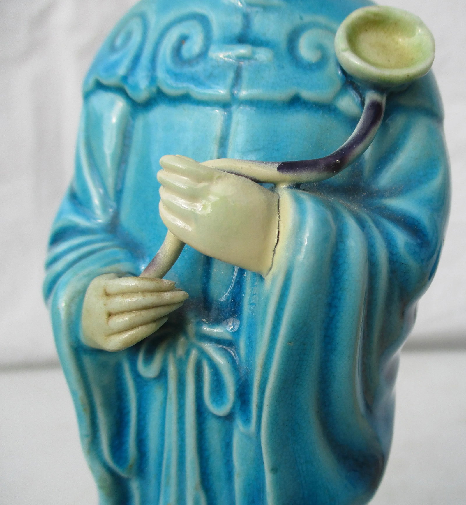 Chinese Aubergine Turquoise Immortal on Clouds Porcelain - 5