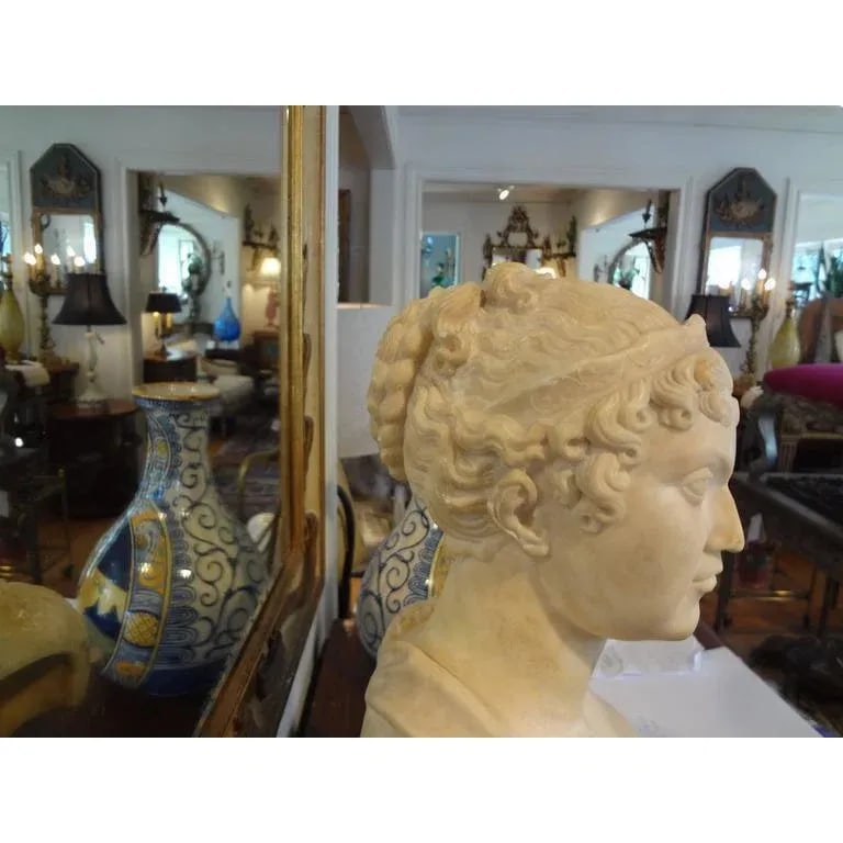 19th Century Italian Classical Alabaster Bust - 3