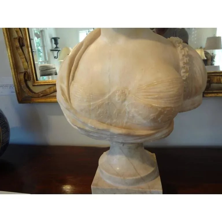 19th Century Italian Classical Alabaster Bust - 5