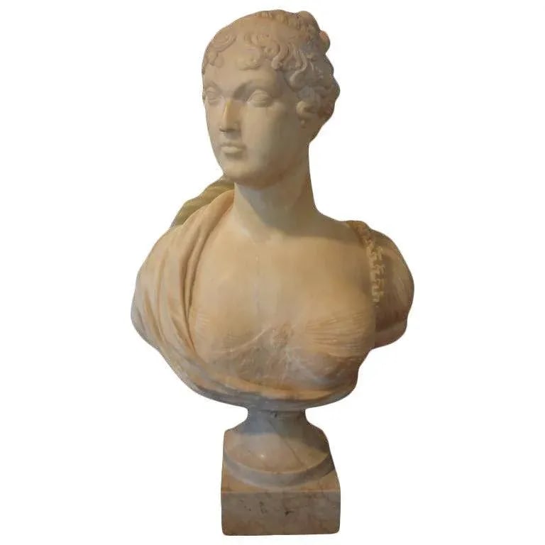 19th Century Italian Classical Alabaster Bust - 7