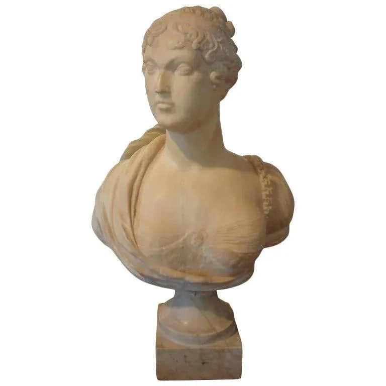 19th Century Italian Classical Alabaster Bust - 8