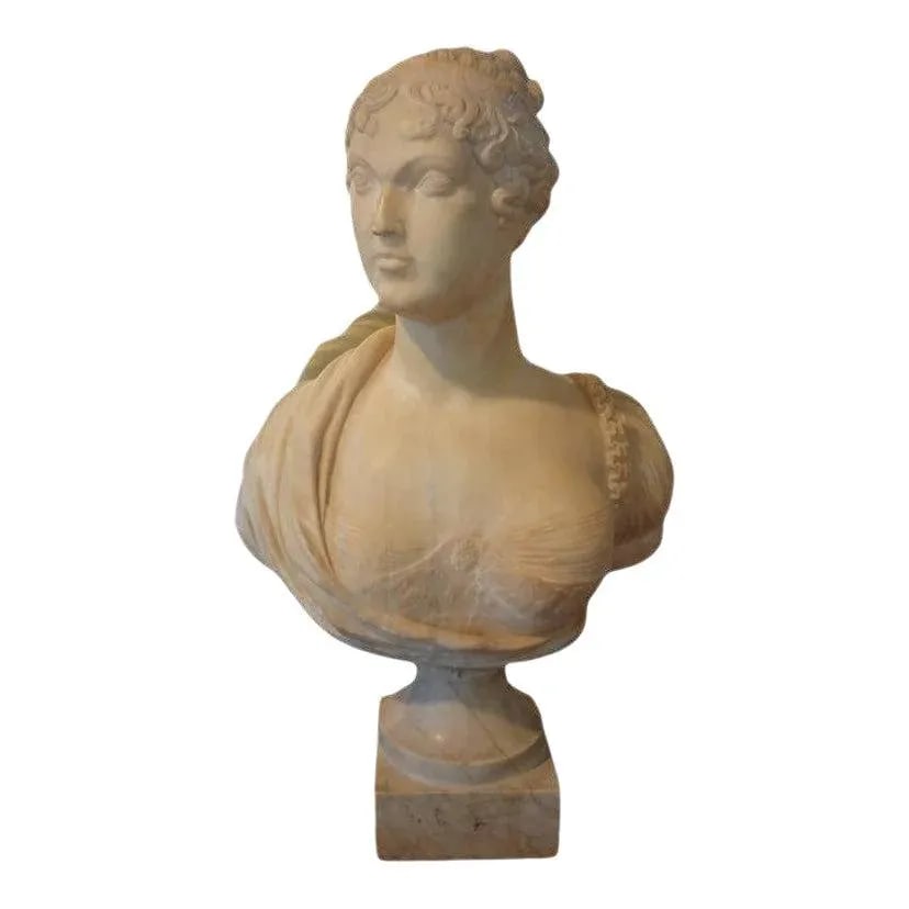19th Century Italian Classical Alabaster Bust - 9