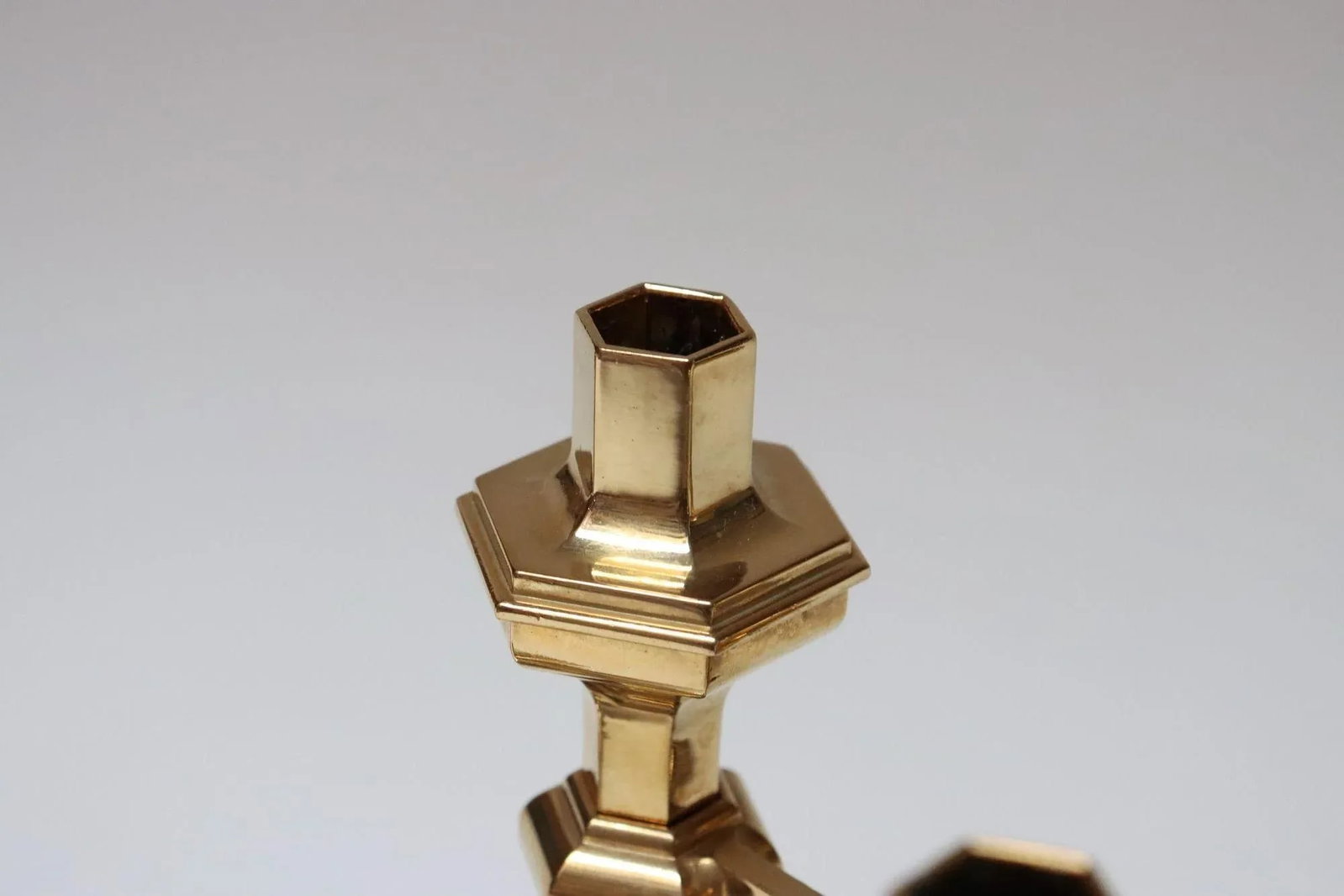 Set of Four Hexagonal-Form Stackable Brass Candleholders by Nagel Geschenke - 11