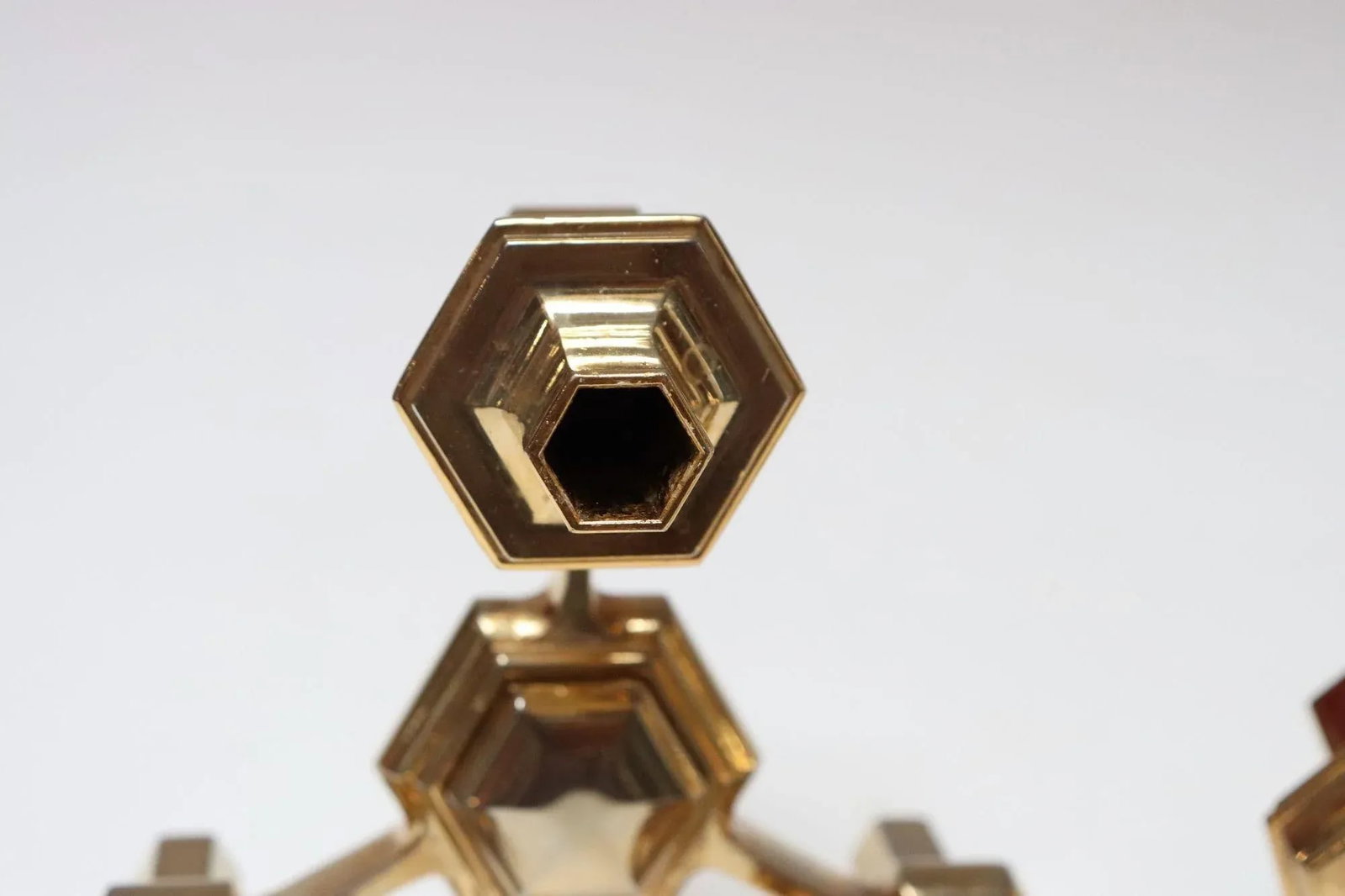 Set of Four Hexagonal-Form Stackable Brass Candleholders by Nagel Geschenke - 12