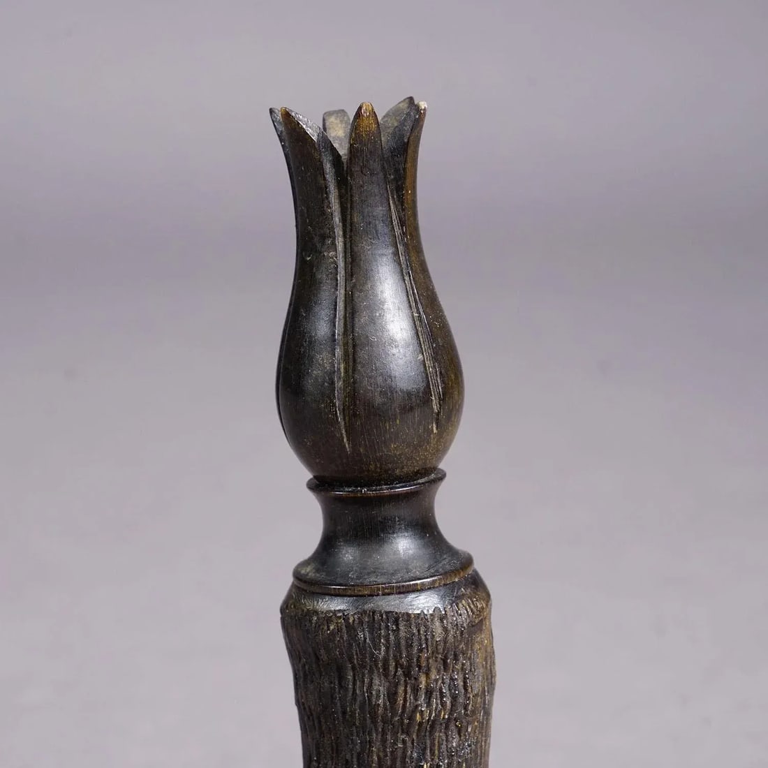 Vintage Pair of Candle Sticks With Real Chamois Horn, Circa 1950s - 2