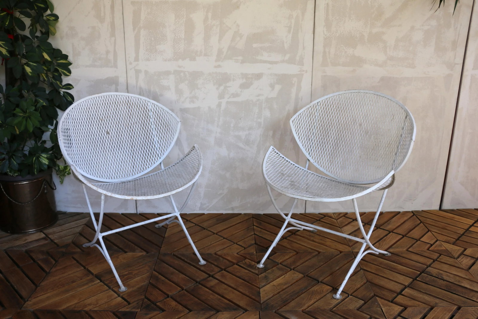 Mid-Century Pair of Wrought Iron Patio Chairs by Maurizio Tempestini for Salterini - 2