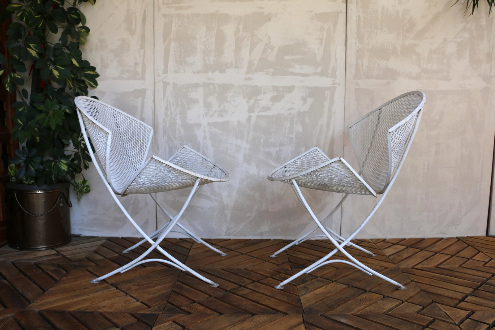 Mid-Century Pair of Wrought Iron Patio Chairs by Maurizio Tempestini for Salterini - 3