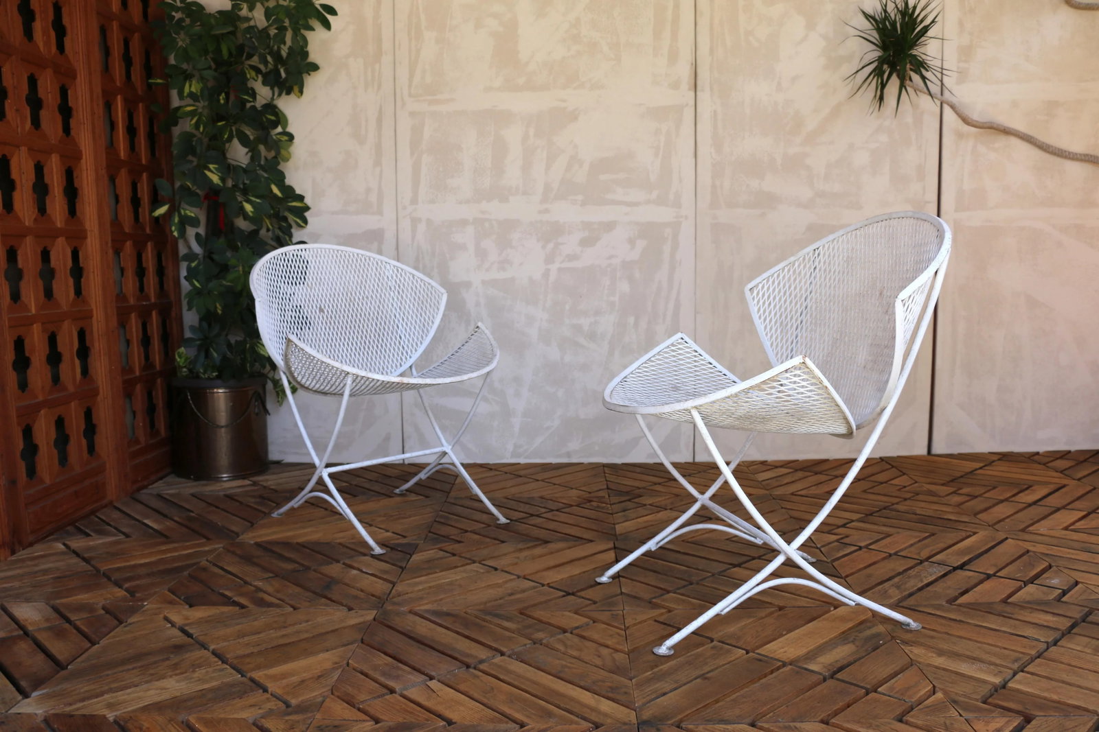 Mid-Century Pair of Wrought Iron Patio Chairs by Maurizio Tempestini for Salterini - 4