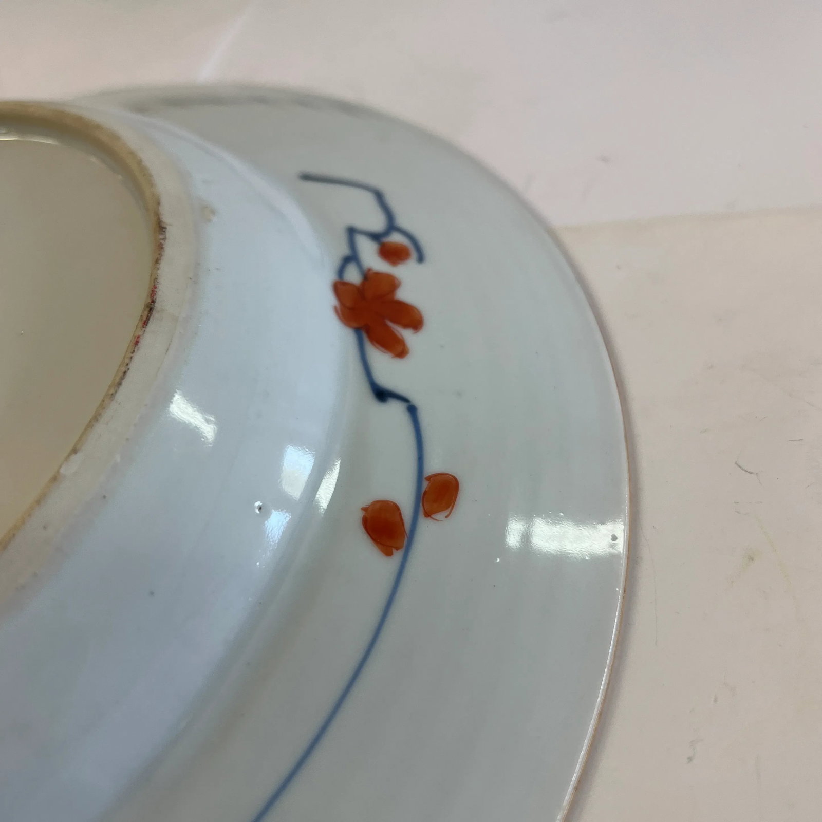 Mid 19th Century Imari Porcelain Deep Dish Plate Blue/Rust/Gold - 7