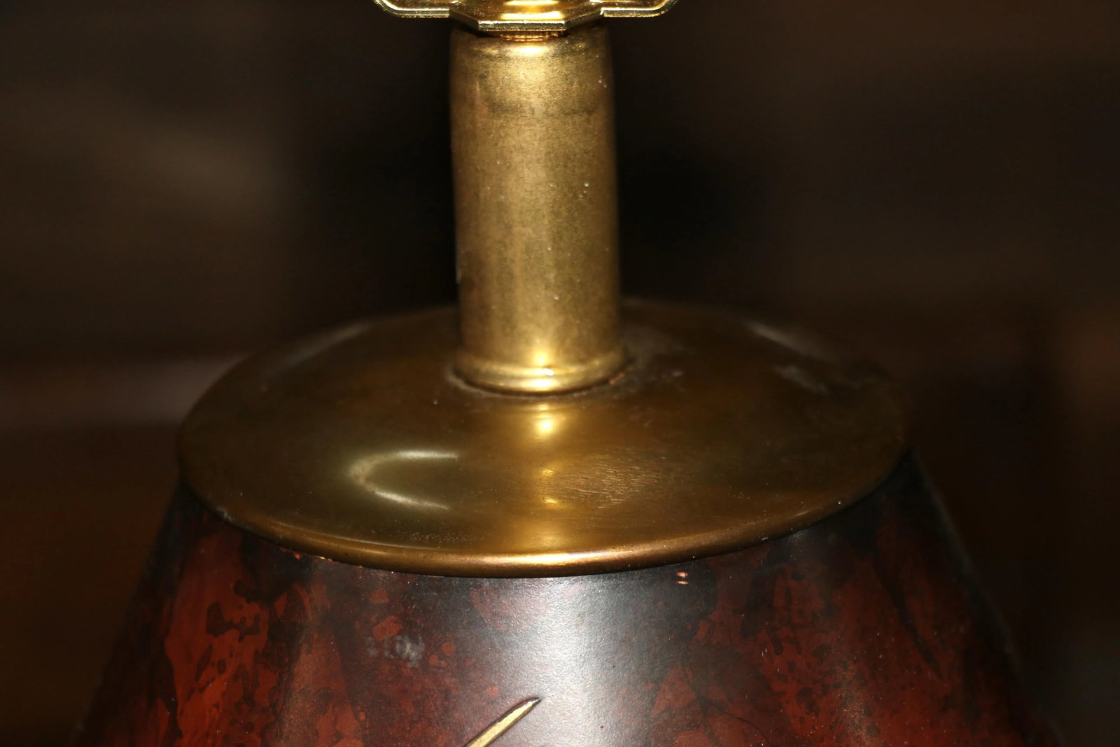 Vintage Pair of Marbro Mixed Metal Table Lamps Bronze, 1950s - 11
