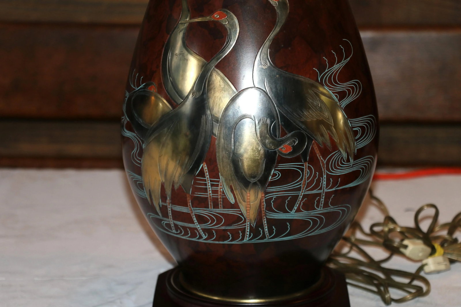 Vintage Pair of Marbro Mixed Metal Table Lamps Bronze, 1950s - 12