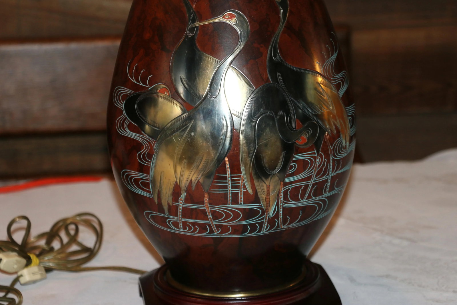 Vintage Pair of Marbro Mixed Metal Table Lamps Bronze, 1950s - 13