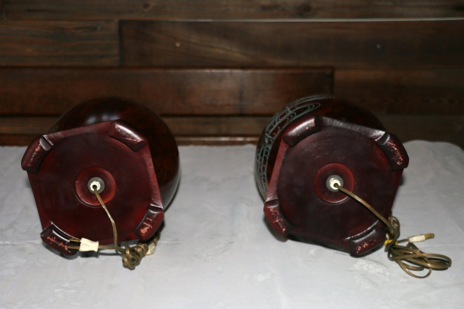 Vintage Pair of Marbro Mixed Metal Table Lamps Bronze, 1950s - 16