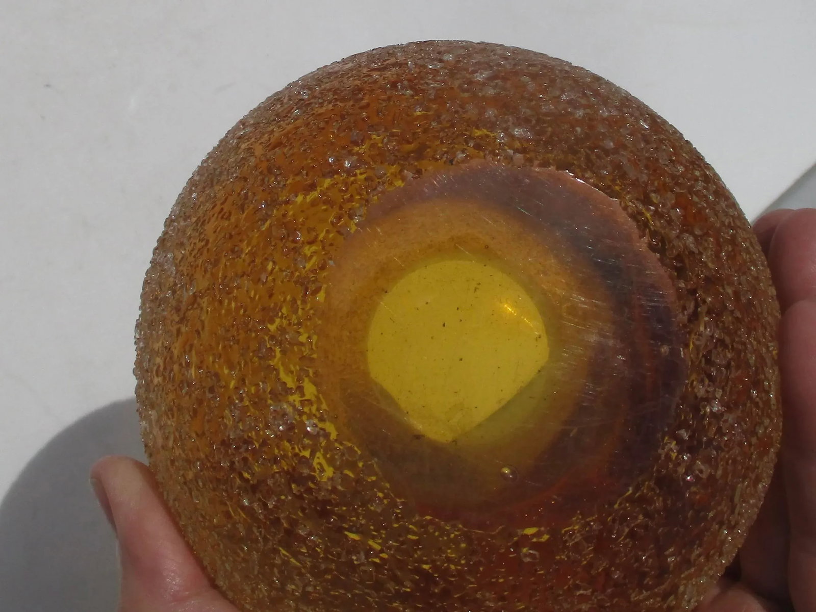 Amber Glass Globe Studio Vase - 2