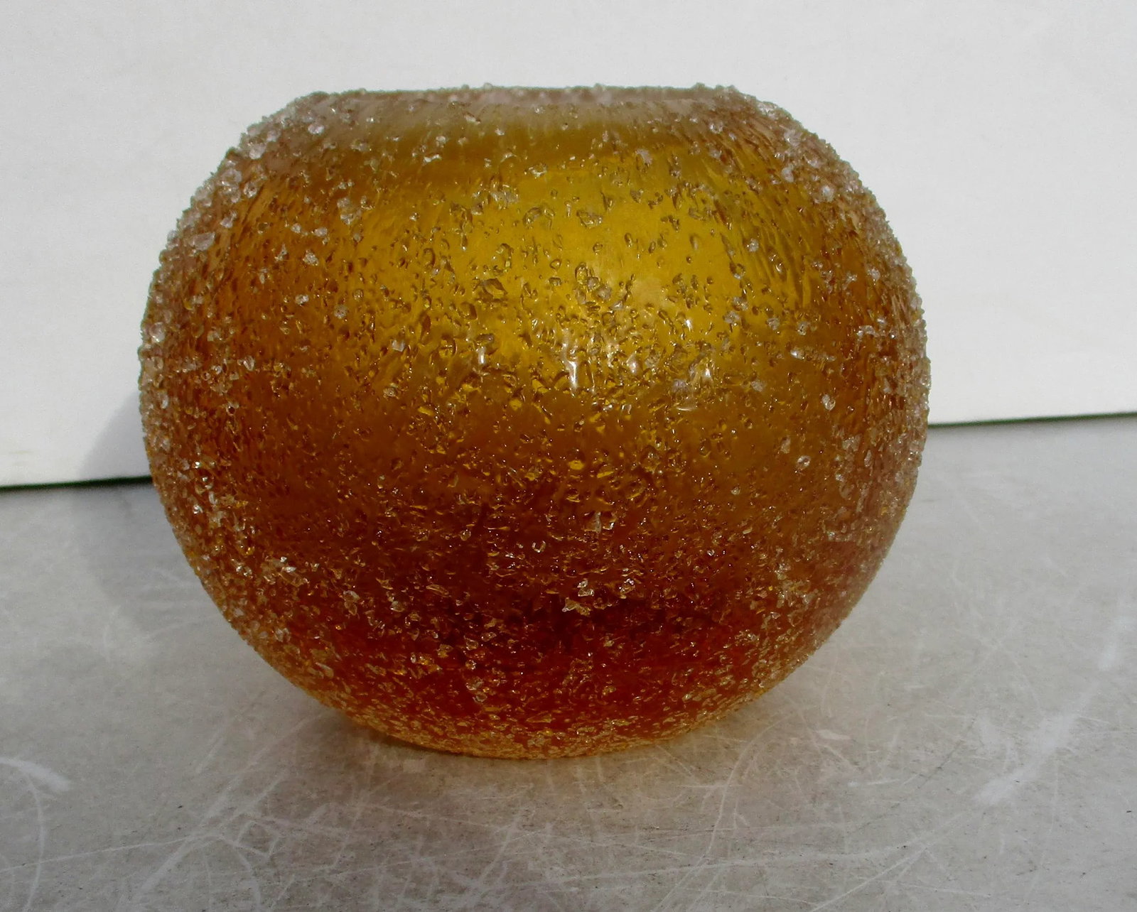 Amber Glass Globe Studio Vase - 5