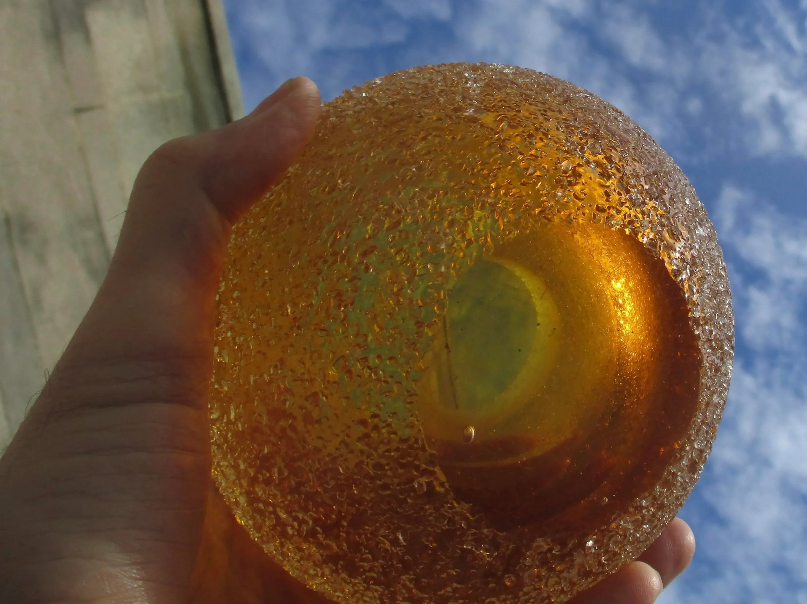 Amber Glass Globe Studio Vase - 7